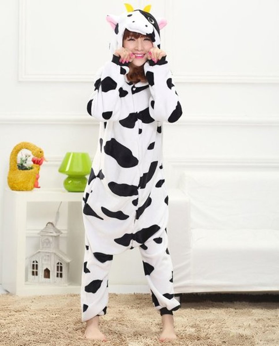 Koe Onesie - Koe Kigurumi - Halloween / Carnaval pak | Maat L - 168CM - 178CM | REBL